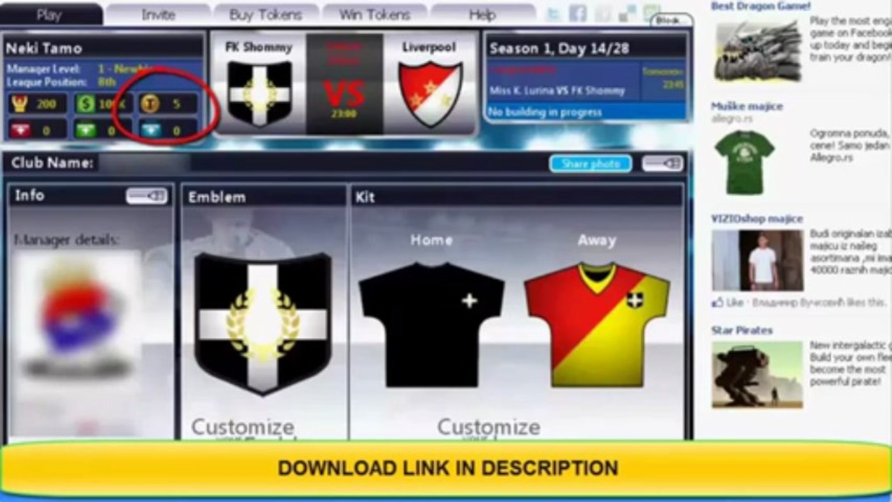 Latest Top Eleven Tokens Hack tool 2013 July