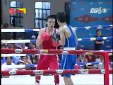 Giải boxing - Trận 3: Võ sĩ Trần Phú Cường (Q. đội) - Phạm Đức Đoàn (Bắc Ninh)