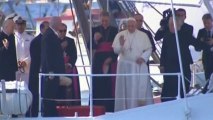 Pope Francis visits Lampedusa on his first official visit outside Rome