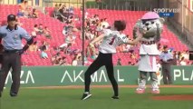 South Korean Rhythmic Gymnast Shin Soo-Ji First Pitch