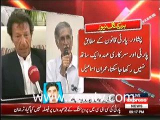 Pervaiz Khattak will have to quit his Party Office :- Imran Khan Spokesperson