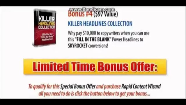 RapidContentWizard Bonuses Package Offer | content creation definition