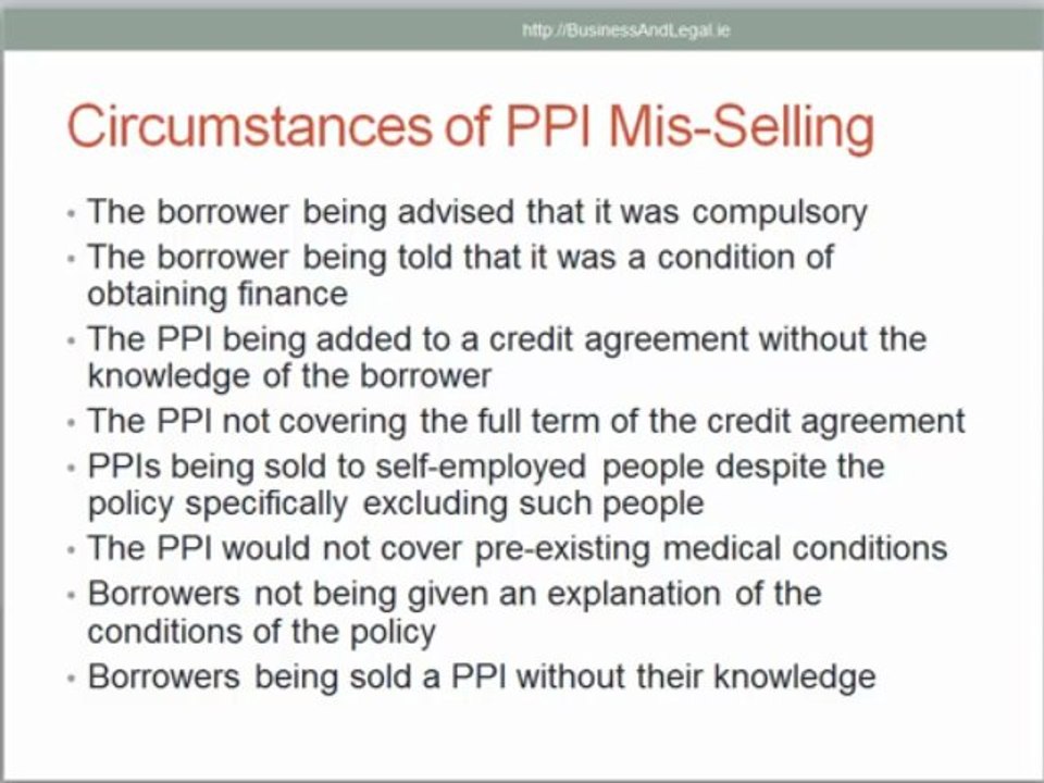 PPI Claims in Ireland-Payment Protection Insurance Mis-Sold
