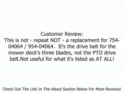 754-04064, 954-04064 Replacement belt made to FSP specs., For MTD, Cub Cadet, Troy Bilt, White, YardMan Review