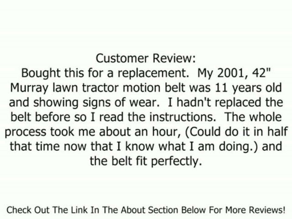 Murray 37x106MA V-Belt for Lawn Mowers Review