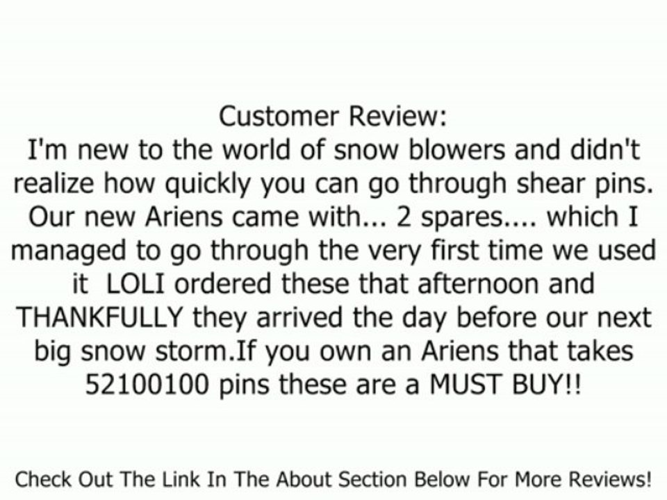 6 Pack, Shear Pins and Nuts, Replaces Ariens 52100100 Review