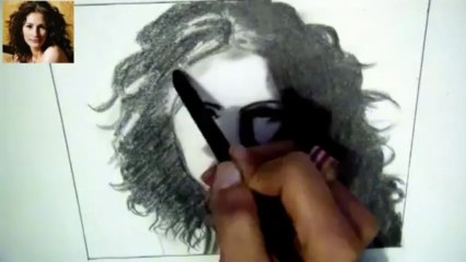 COMO DIBUJAR ROSTROS en CLAROSCURO con alto contraste? (JULIA ROBERTS)