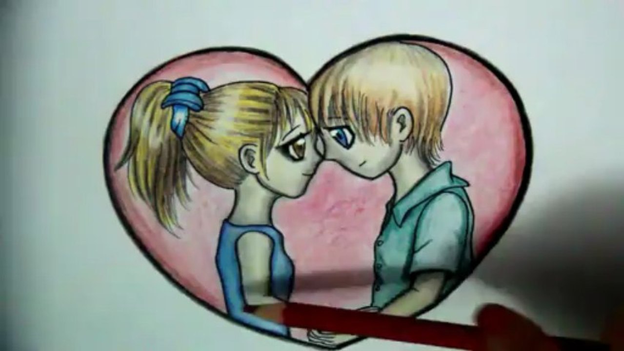 Como Dibujar Una Pareja Enamorada Dibujo FÁcil De Amor Video