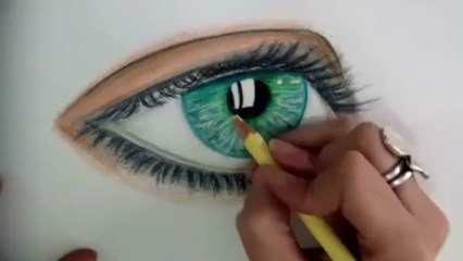 CÓMO DIBUJAR UN OJO CON COLORES SIMPLES (PRISMACOLORS)