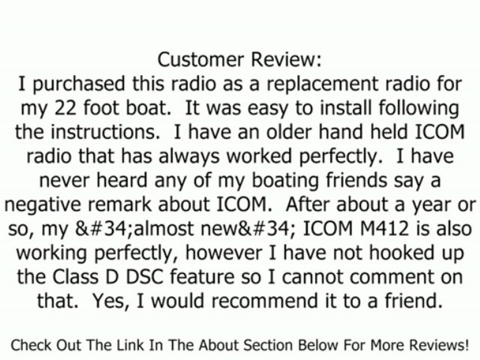 Icom M412 11 Fixed-Mount 25W VHF Marine Radio with Class D DSC (Black) Review