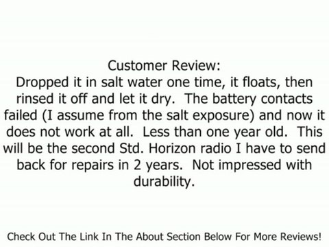 Standard Horizon HX290; 5W Floating Handheld Vhf Review