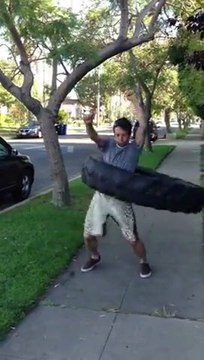 Hula Hoops with 100 pounds Tire!! WORLD RECORD!