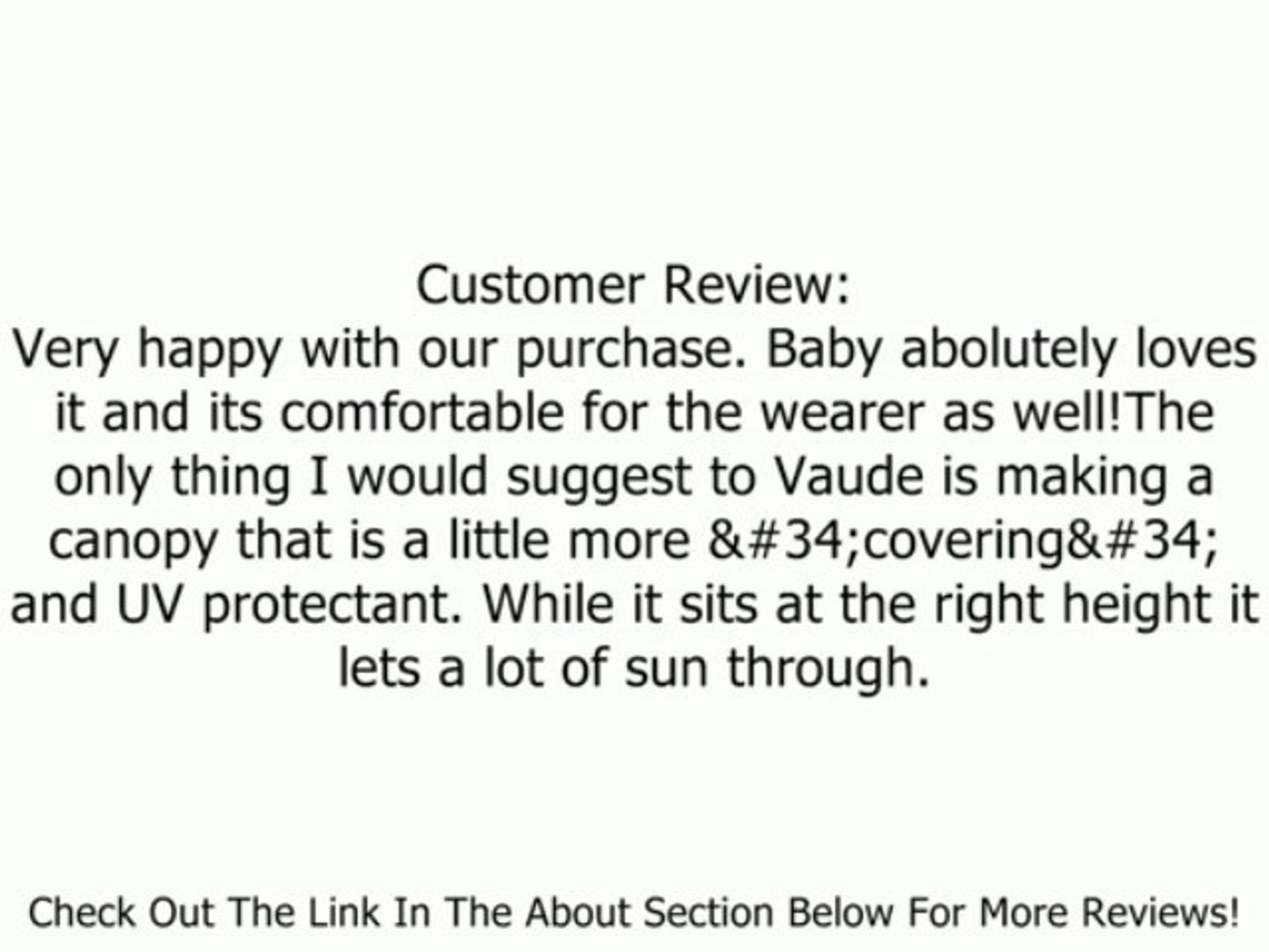 vaude butterfly comfort child carrier