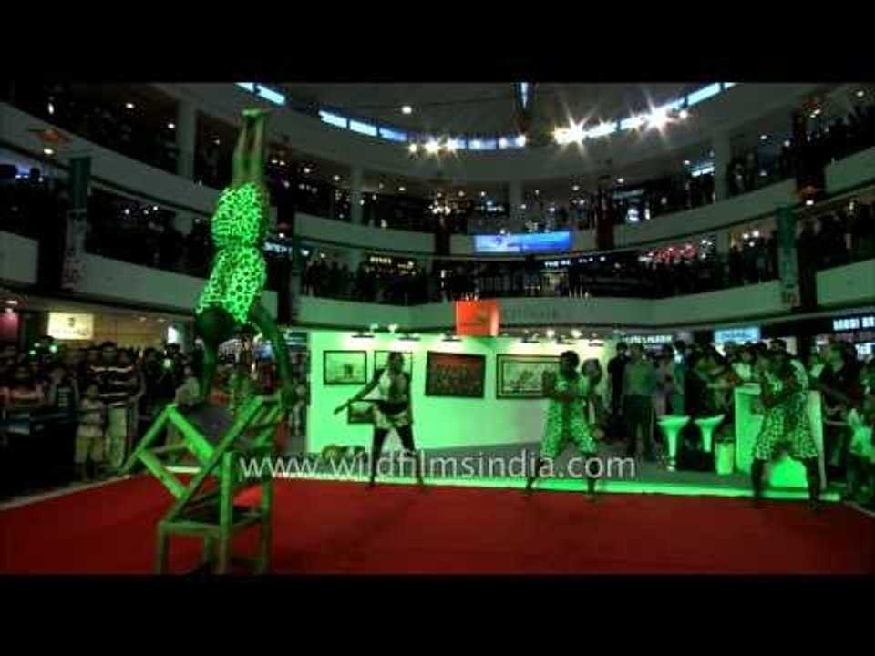 African Acrobats, balancing on chairs