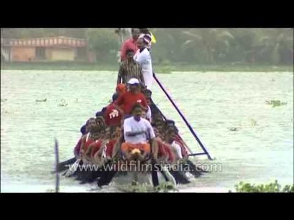 The procession of snake boats taken out prior to the Nehru Trophy Boat Race