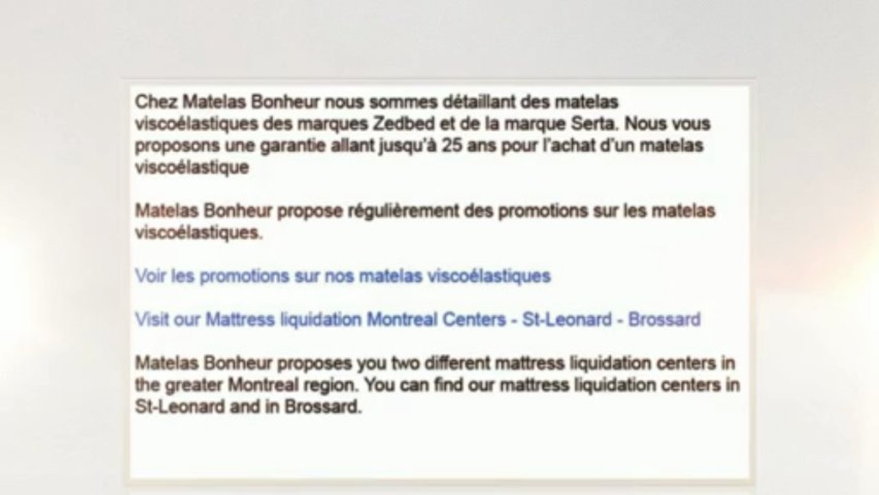 Un matelas viscoélastique au lieu d’un matelas à ressorts?