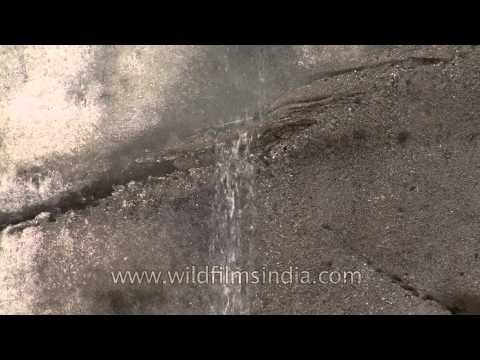 High mountains and gushing glacier: Gangotri glacier at Gaumukh