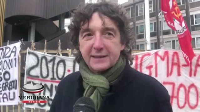 I Cassaintegrati Sigma-Tau in protesta sotto il palazzo della Regione Lazio