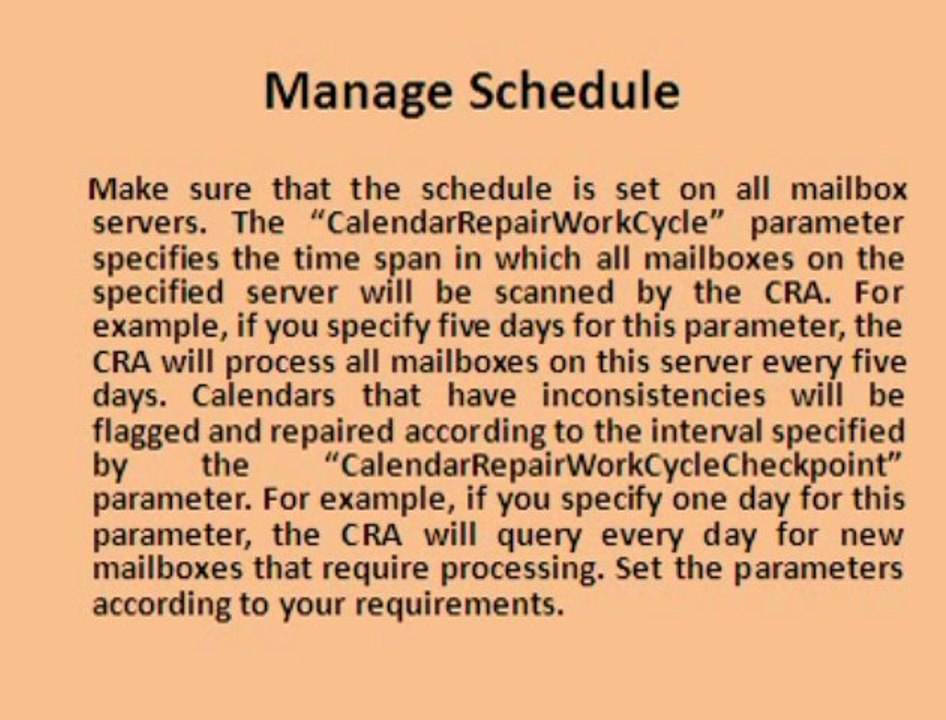 Repair Exchange Calendar