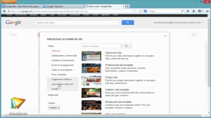 Découverte de Google Sites
