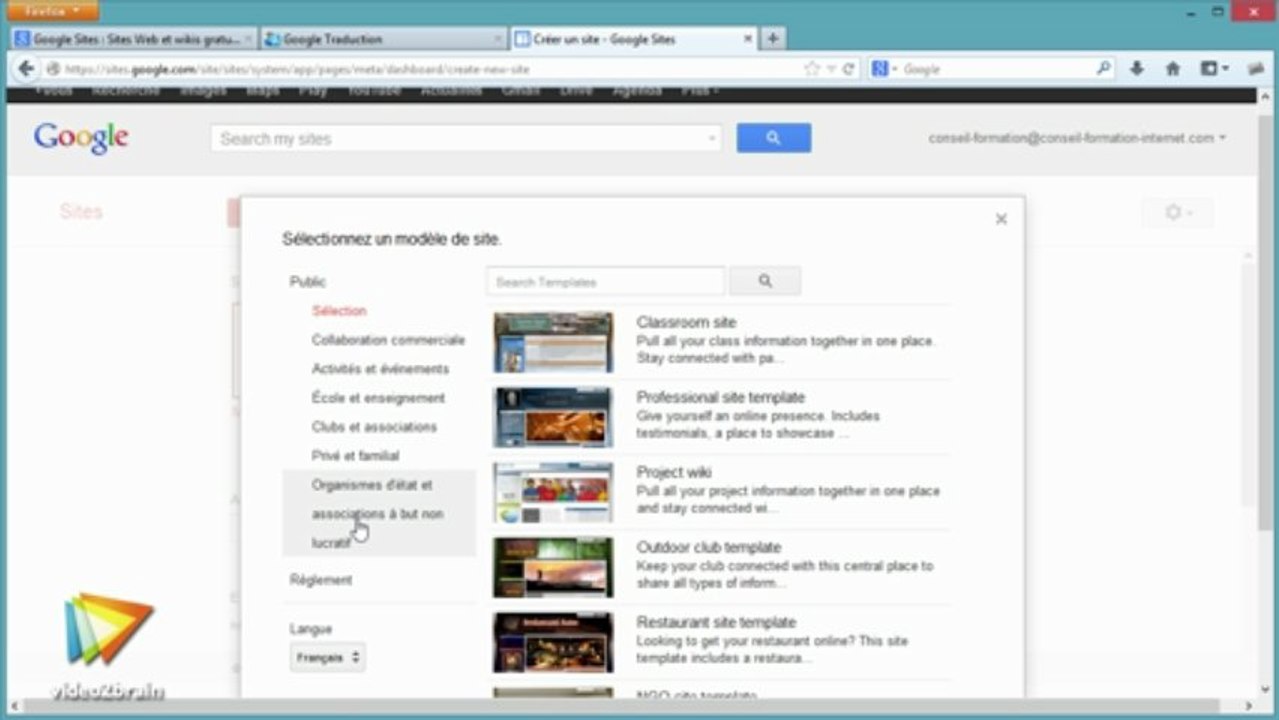 Découverte de Google Sites