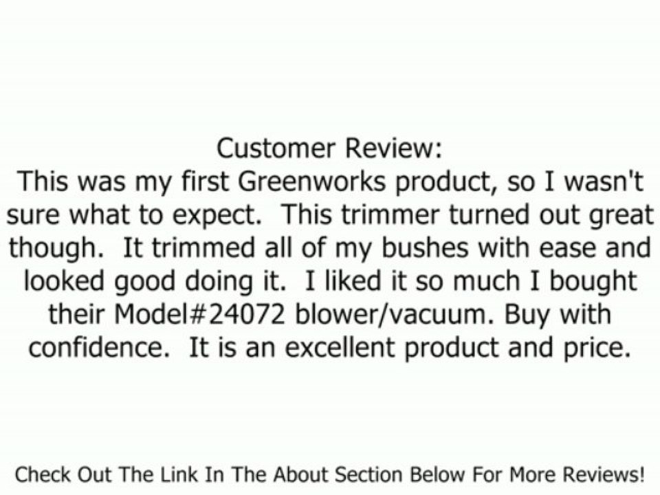 GreenWorks 22112 22-Inch 4.0 Amp Electric Dual Action Hedge Trimmer Review