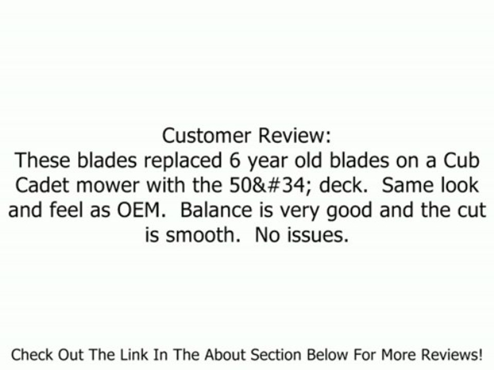 Set of 3, Made in USA Heavy Duty Blades to Replace Cub Cadet 742-04068, 742-04067 Blades, 50" Decks. Review