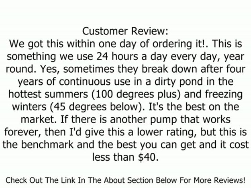 Beckett 7060210 325 gph Submersible Pump Review