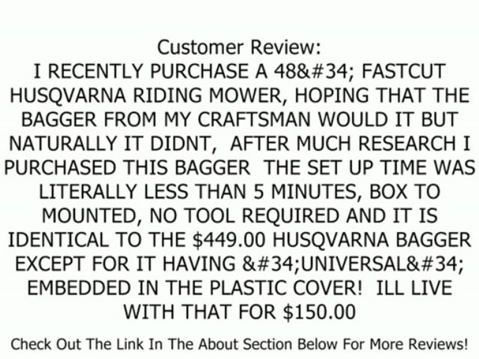 Poulan Pro Soft-Sided Grass Bagger Fits all Poulan Pro 48-inch Riding Lawn Mowers 960730025 Review