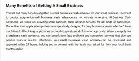 Some Essential Features of a Small Business Cash Advance