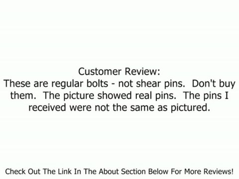 10 Pack, Shear Pins (Bolts) and Nuts, Replaces Ariens 532005, 53200500, 05907100 Review