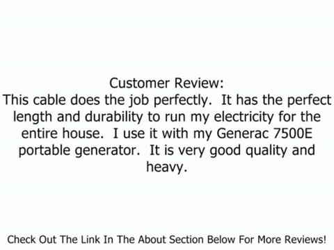 GenTran RJB10425 25-Foot 30 Amp Power Cord for up to 7,500-Watt Generators Review