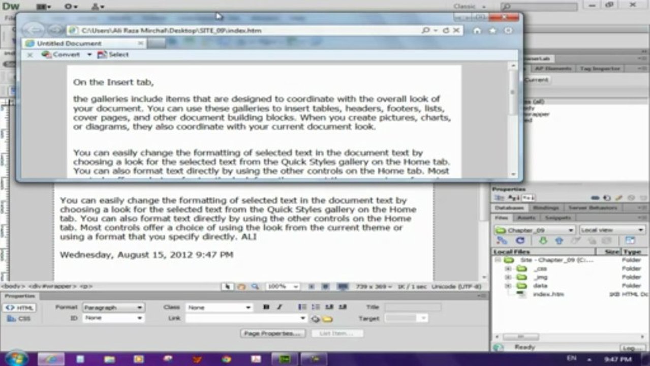 Dreamweaver CS6 Tutorials Urdu Hindi 39