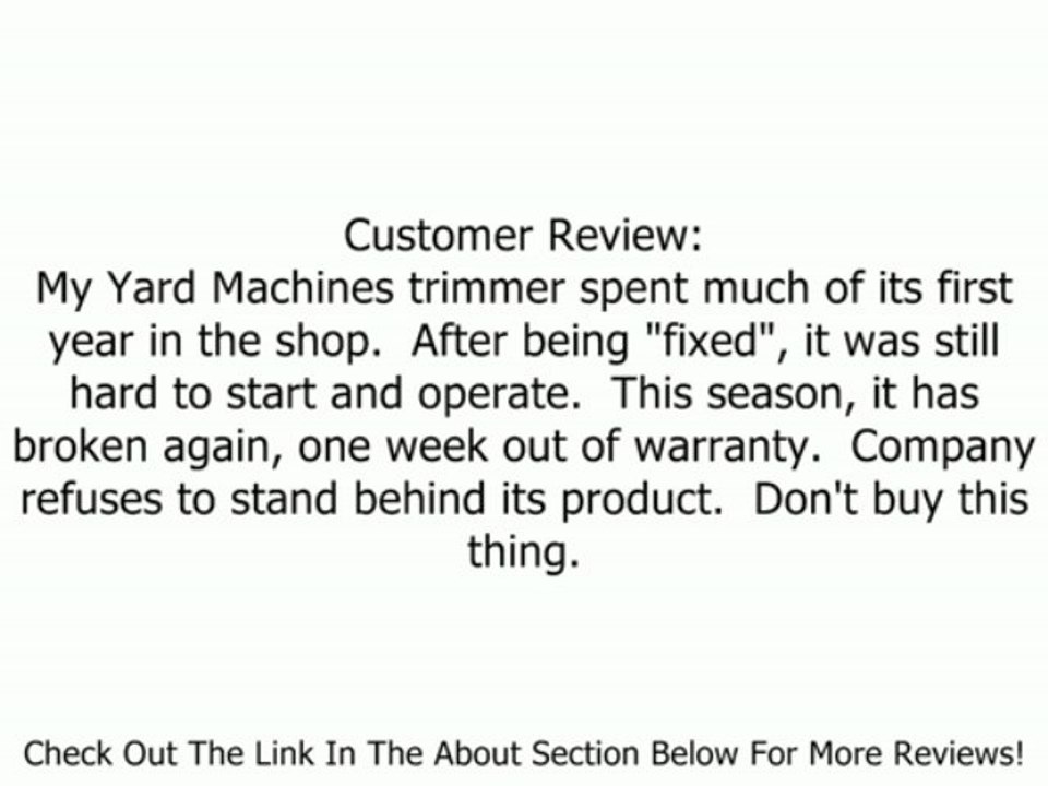 Yard Machines Y25 17-Inch 25cc 2-Stroke Gas Powered Curved Shaft String Trimmer Review