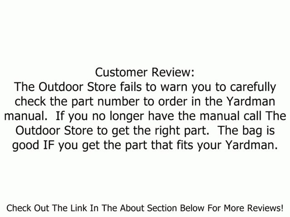 MTD Part 753-04458 BAG ASM:VAC [Kitchen] Review