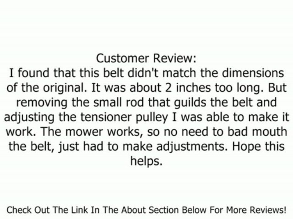 Stens 265-363 Belt Replaces Snapper 7012353 1-2353 Lesco 050464 25-3/4-Inch by 3/8-Inch Review