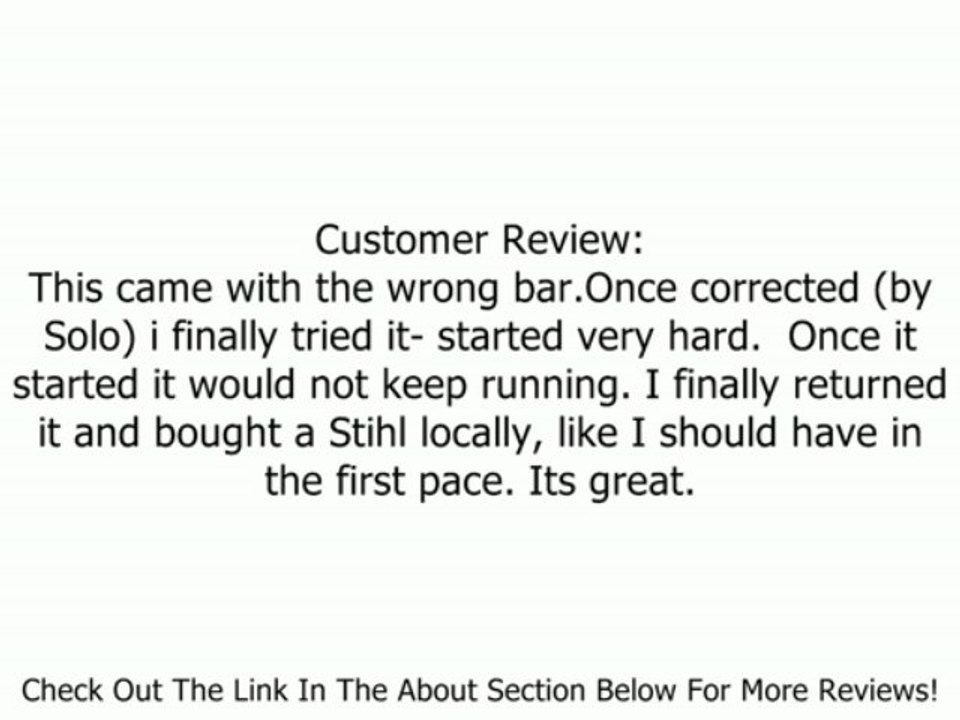 Solo 636-16 16-Inch 36.3cc 2 HP 2-Stroke Gas Powered Chain Saw Review