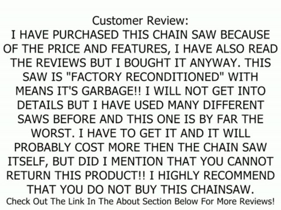 Factory Reconditioned Poulan P4018WM Wild Thing 18-Inch 40cc 2-Stroke Gas-Powered Chain Saw Review