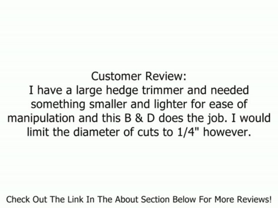 Black & Decker 17-Inch Hedge Trimmer TR1700 Review