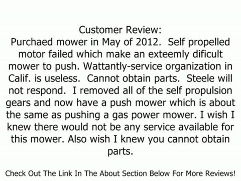 Steele Products SP-PM207SDC 20-Inch 24 Volt Cordless Electric Self Propelled Lawn Mower Review