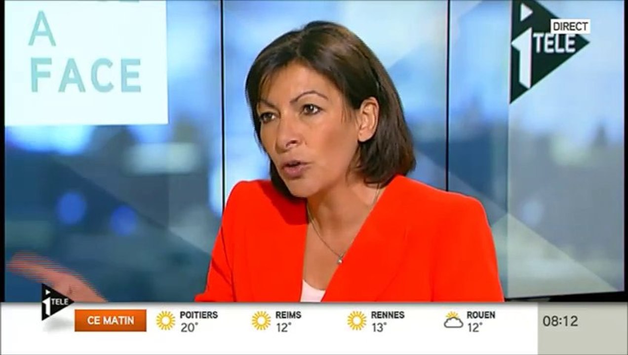 Anne Hidalgo, invitée politique de Christophe Barbier sur i>Télé, le jeudi 11 juillet