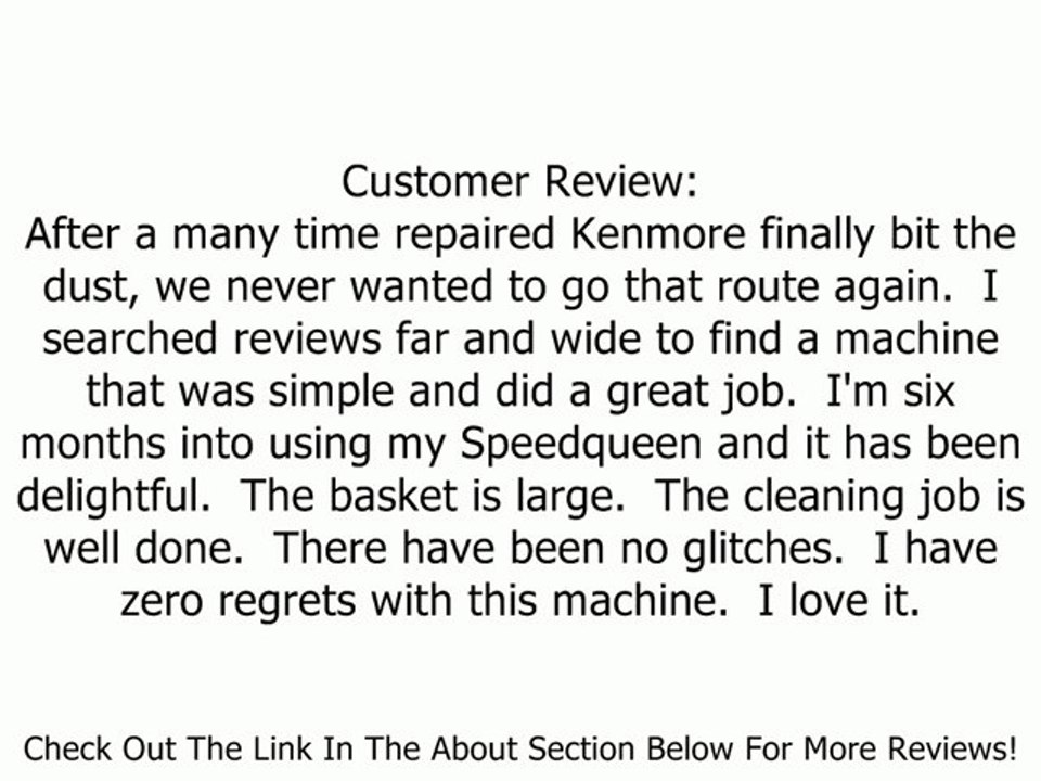 Speed Queen AWN412S 26 Top-Load Washer 3.3 cu. ft. Capacity Review