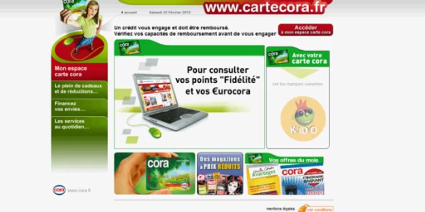 Carte Cora www.cartecora.fr