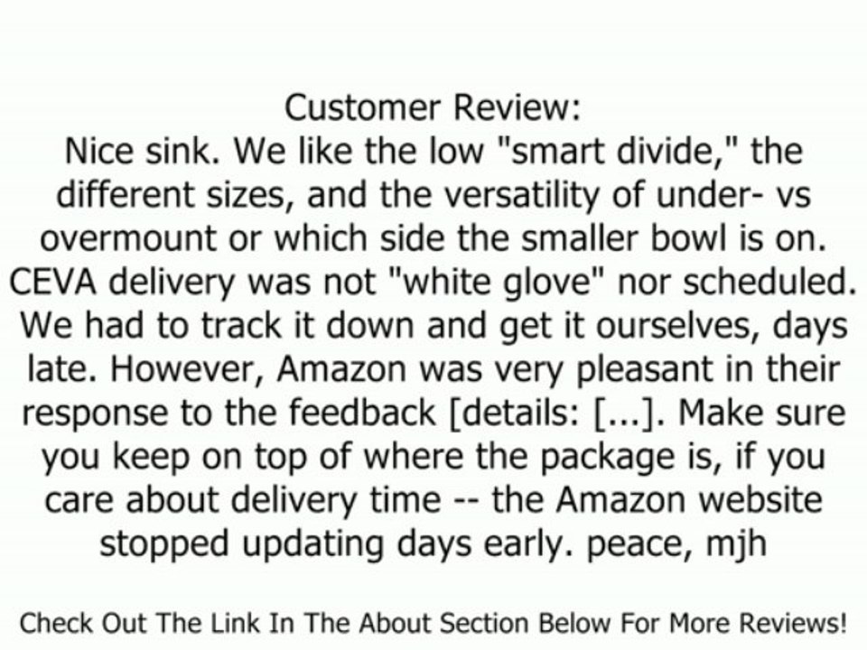 KOHLER K-6625-96 Iron/Tones Smart Divide Self-Rimming or Undercounter Kitchen Sink, Biscuit Review