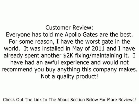 Apollo 1550 Single Swing Gate Operator includes 835/836 circuit board, 816E actuator EBS 8 ft. cord Review