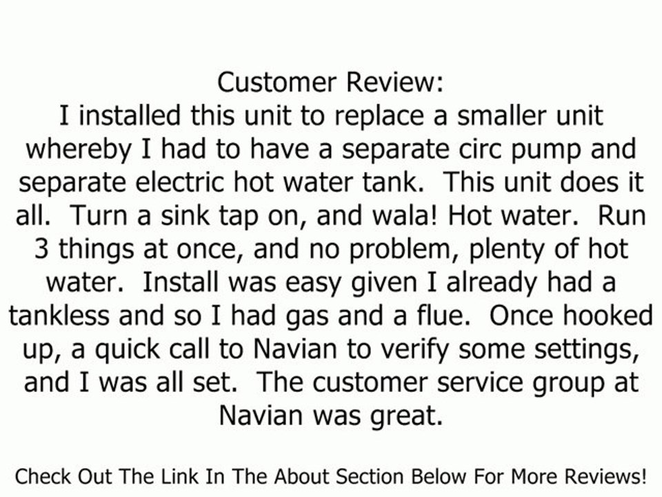 Navien NR-240A Condensing Tankless Water Heater with Pump and Buffer Tank, Propane Review