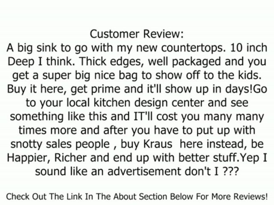 Kraus KHU104-33 33-Inch Undermount 60/40 Double Bowl 16 Gauge Kitchen Sink, Stainless Steel Review