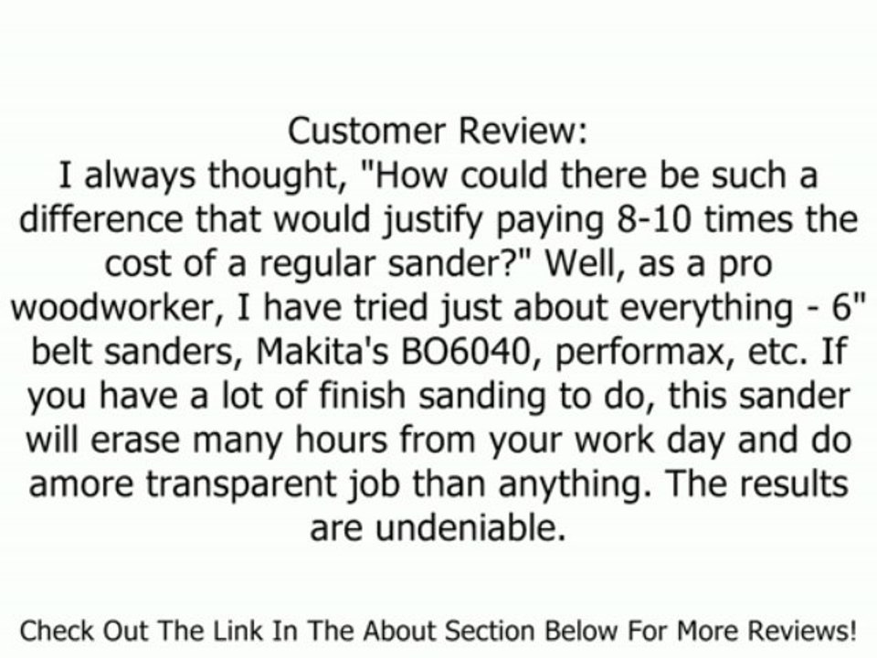 Fein MSF636-1 3.7 Amp 6-Inch Random Orbit Sander with Vacuum Adaptor Review