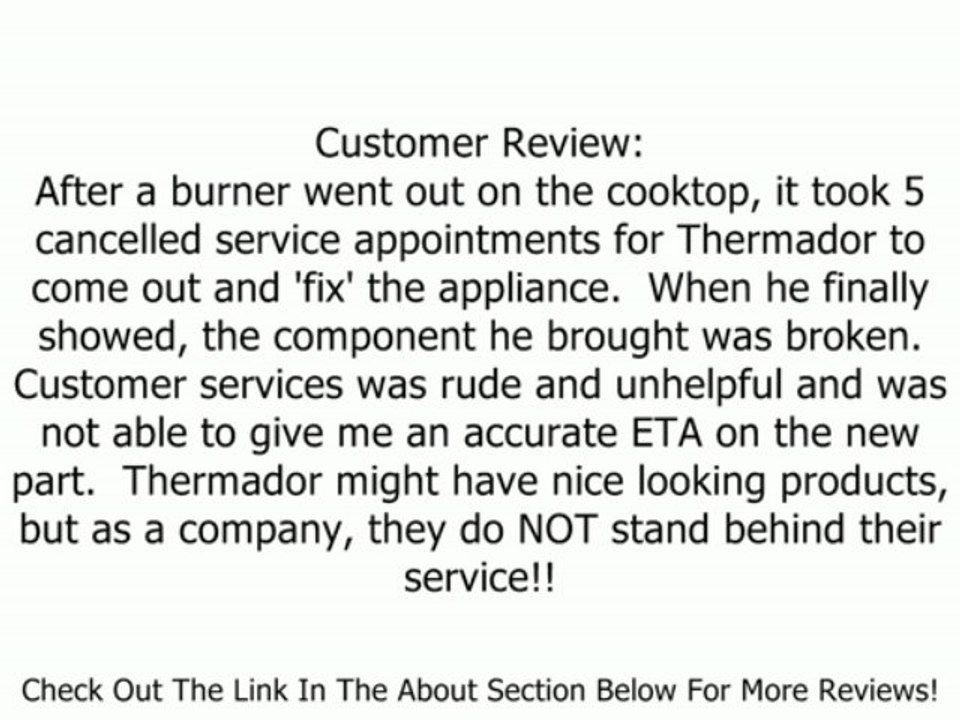 Thermador : SGSX305FS 30 Masterpiece Gas Cooktop Stainless Review