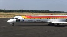 Attérissage et décollage du CRJ 900 d'Iberia à Angers